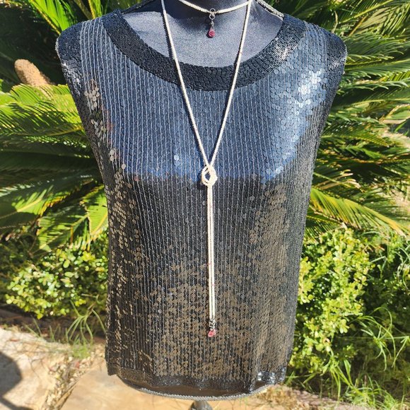 JLB Tops - J.L.B. Vintage Black Sequin Top!!